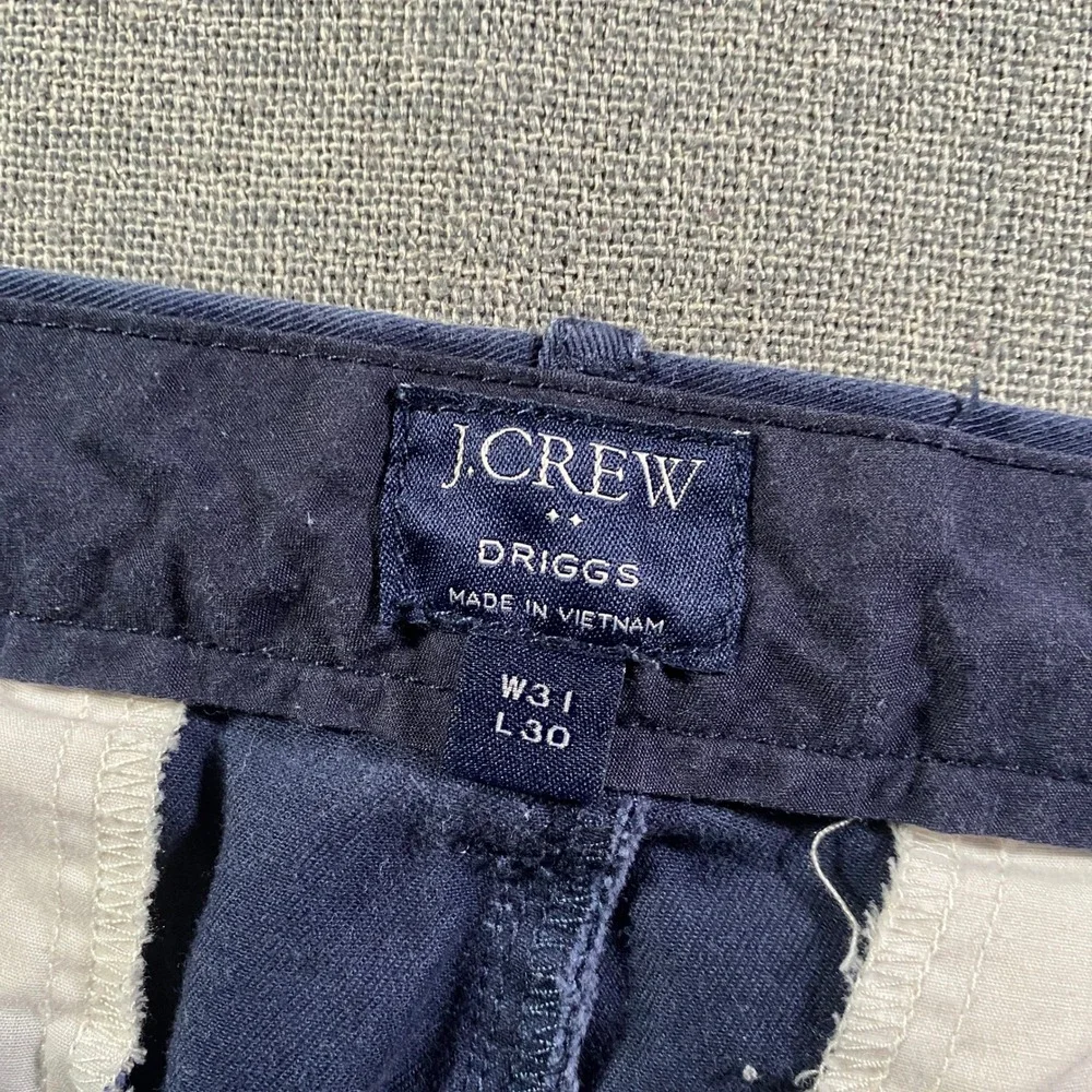 J. Crew Driggs Navy Blue Chino Pants Mens W31 L30 Cotton‎ Flat Front